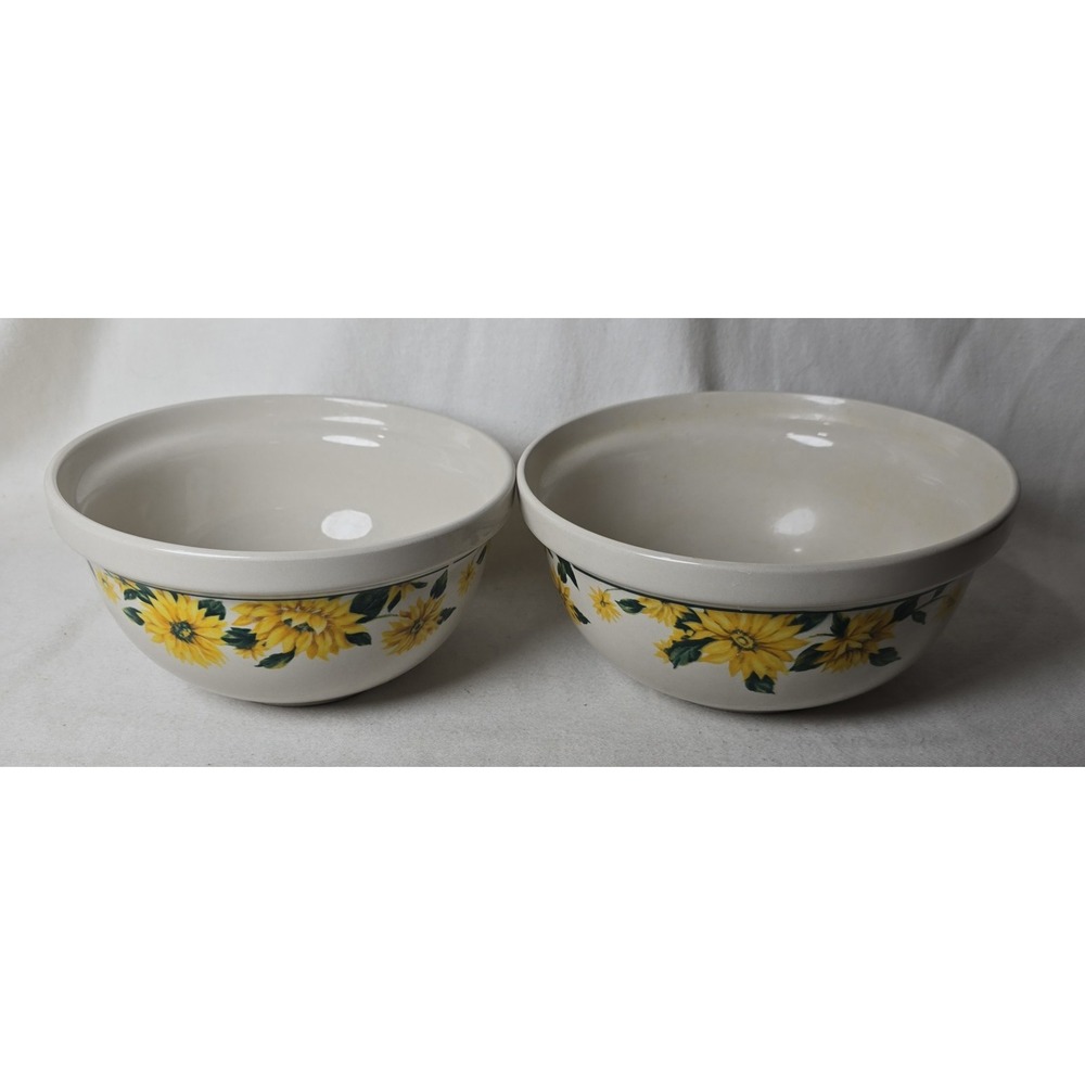 Thomson Pottery Sunflower Mixing Serving Bowls Set Of 2‎ Decorative Fall Decor